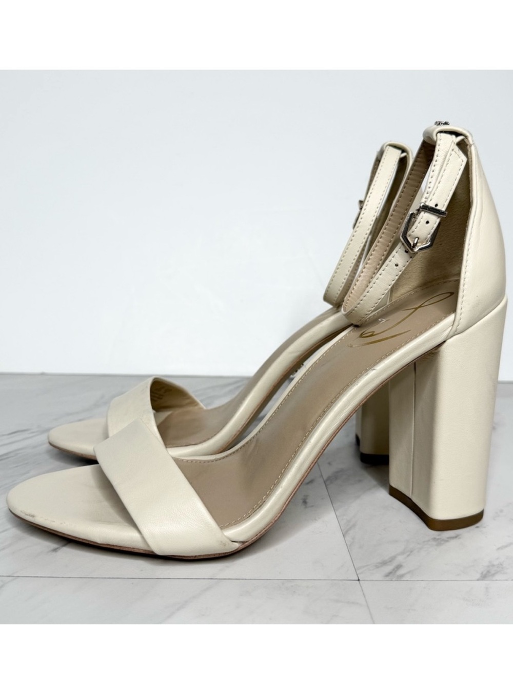 Sam Edelman Yaro Leather Block Heel Sandal 8 1/2 W
